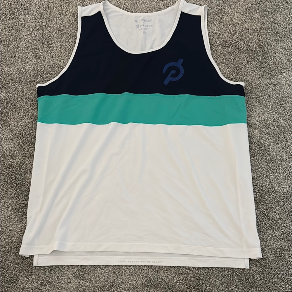 Peloton Dark Blue and Green Tank Top